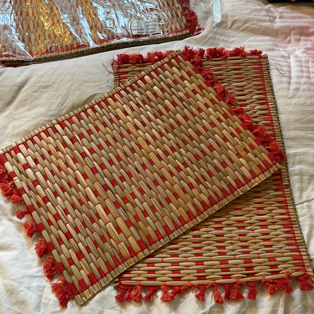 Serena and Lily Coral Woven Placemats (Set of 6)